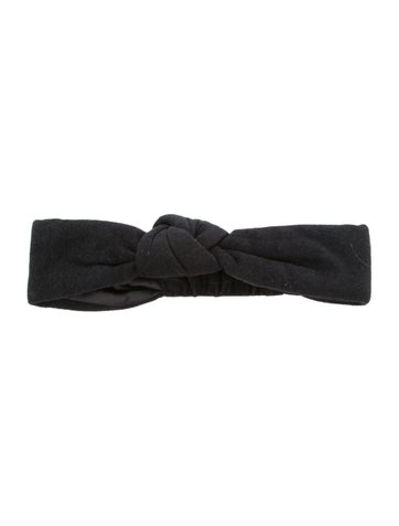 Saint Laurent Hair Accessories Black Pleated Accent Hairband