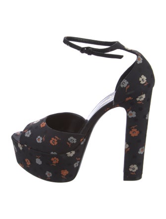 Saint Laurent Satin Floral Print D'Orsay Pumps