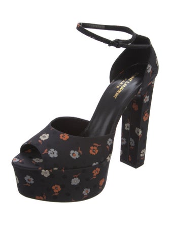 Saint Laurent Satin Floral Print D'Orsay Pumps
