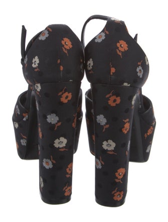 Saint Laurent Satin Floral Print D'Orsay Pumps