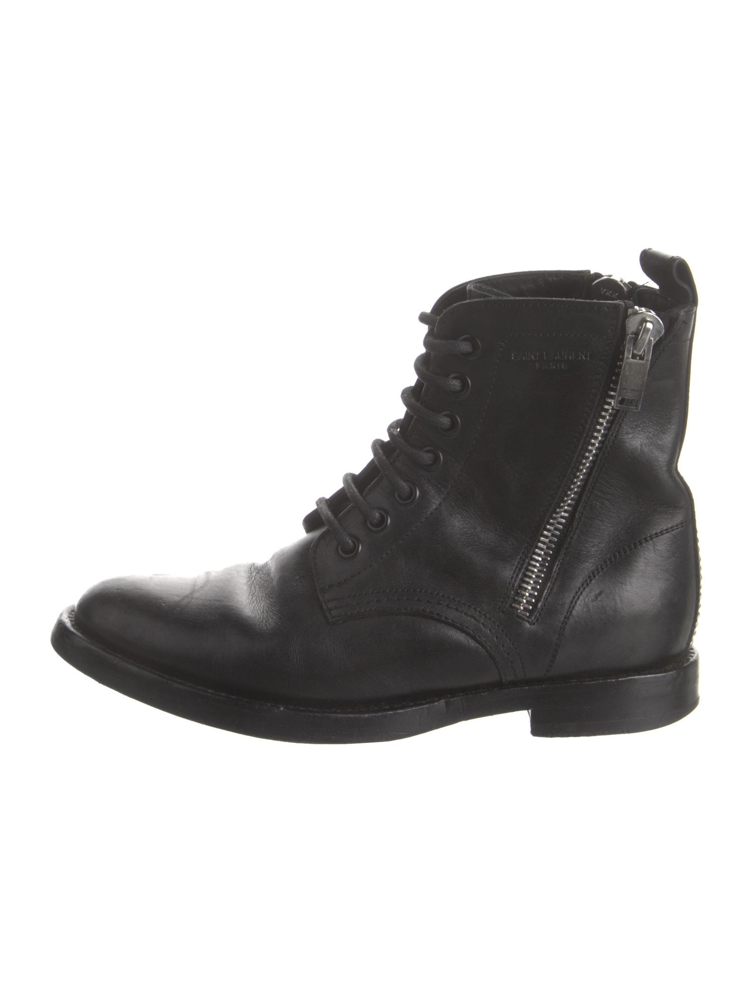 Saint Laurent Leather Combat Boots