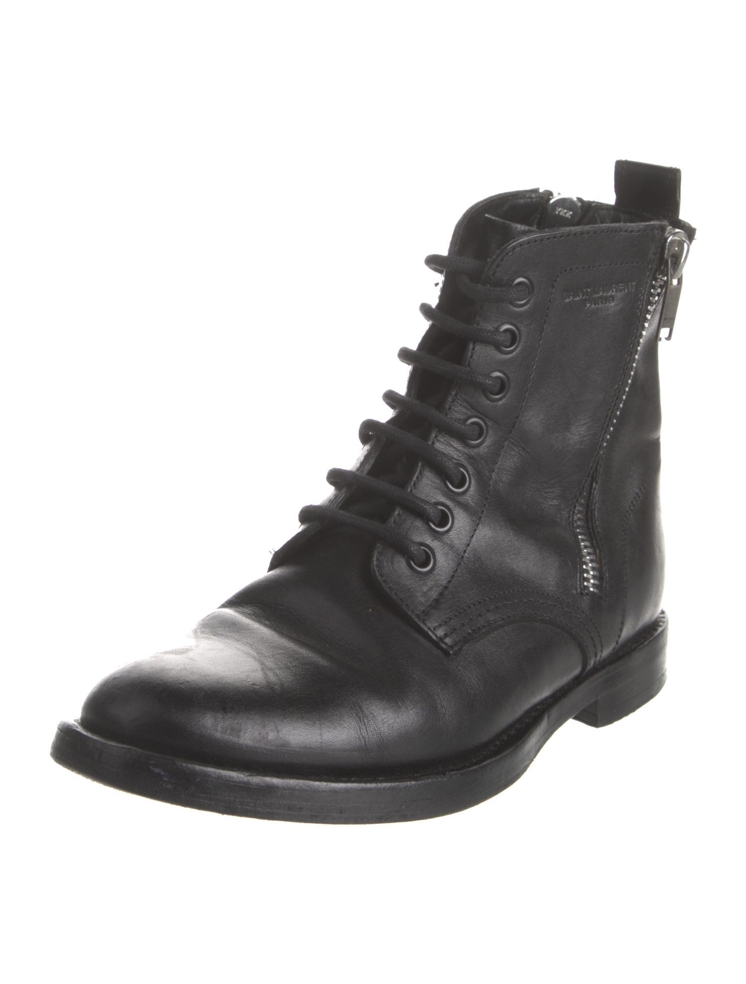 Saint Laurent Leather Combat Boots