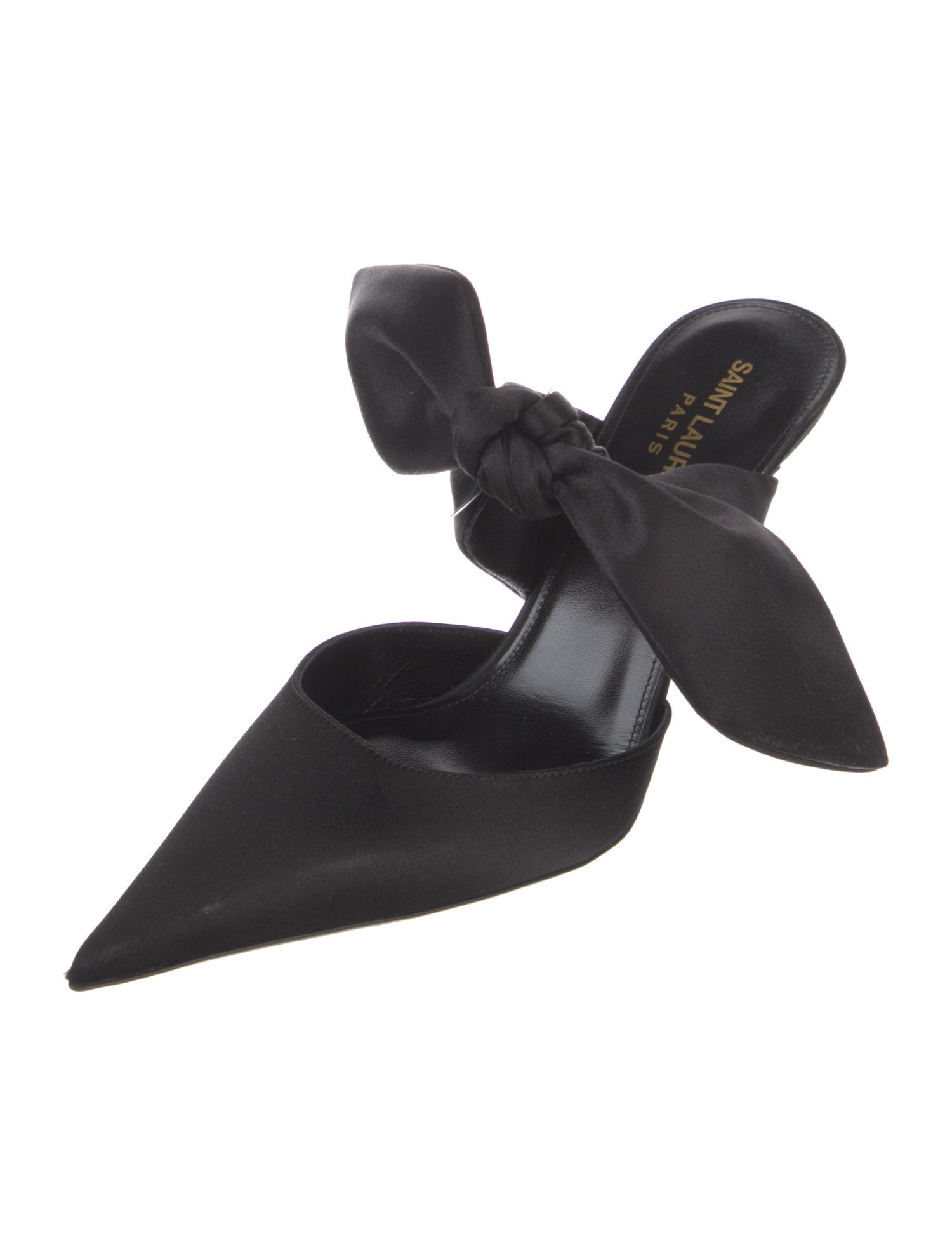 Saint Laurent Suede Bow Accents Mules