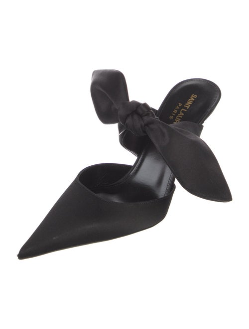 Saint Laurent Suede Bow Accents Mules