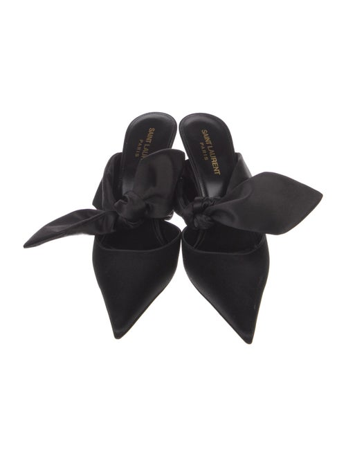 Saint Laurent Suede Bow Accents Mules