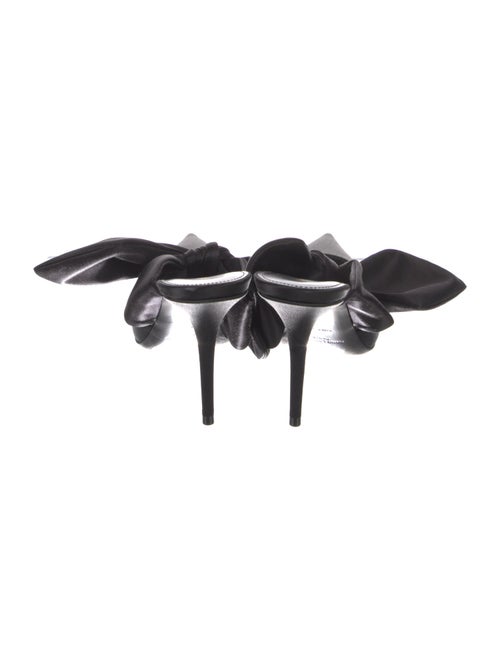Saint Laurent Suede Bow Accents Mules