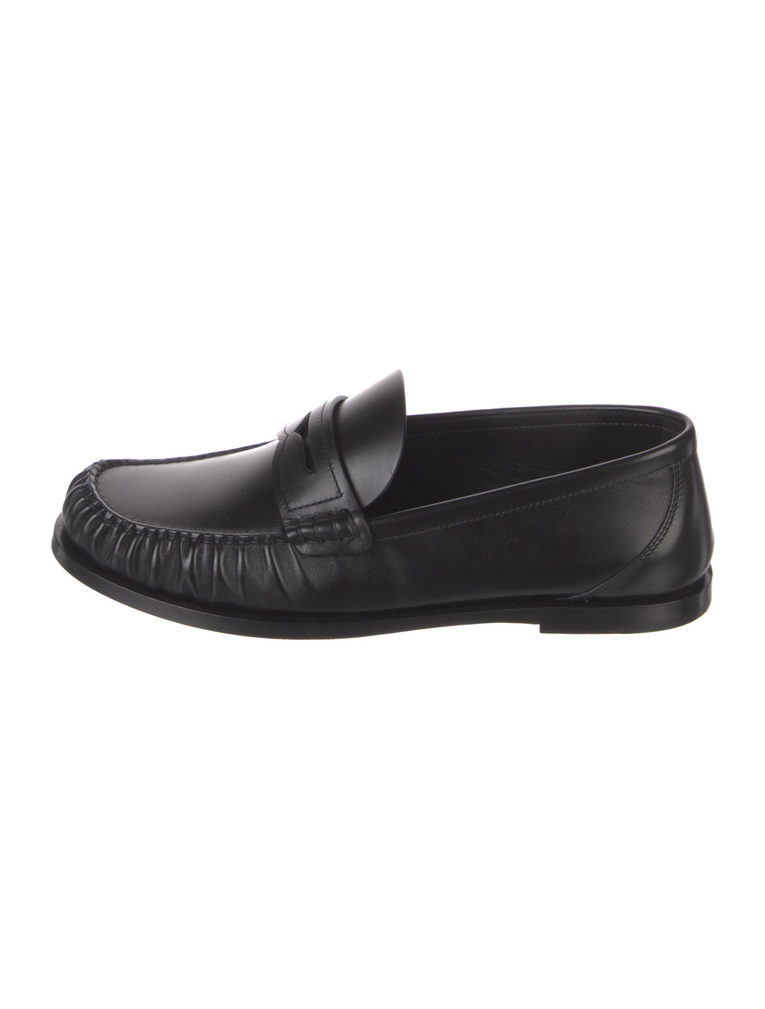 Saint Laurent Chevron Leather Loafers