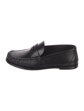 Saint Laurent Chevron Leather Loafers