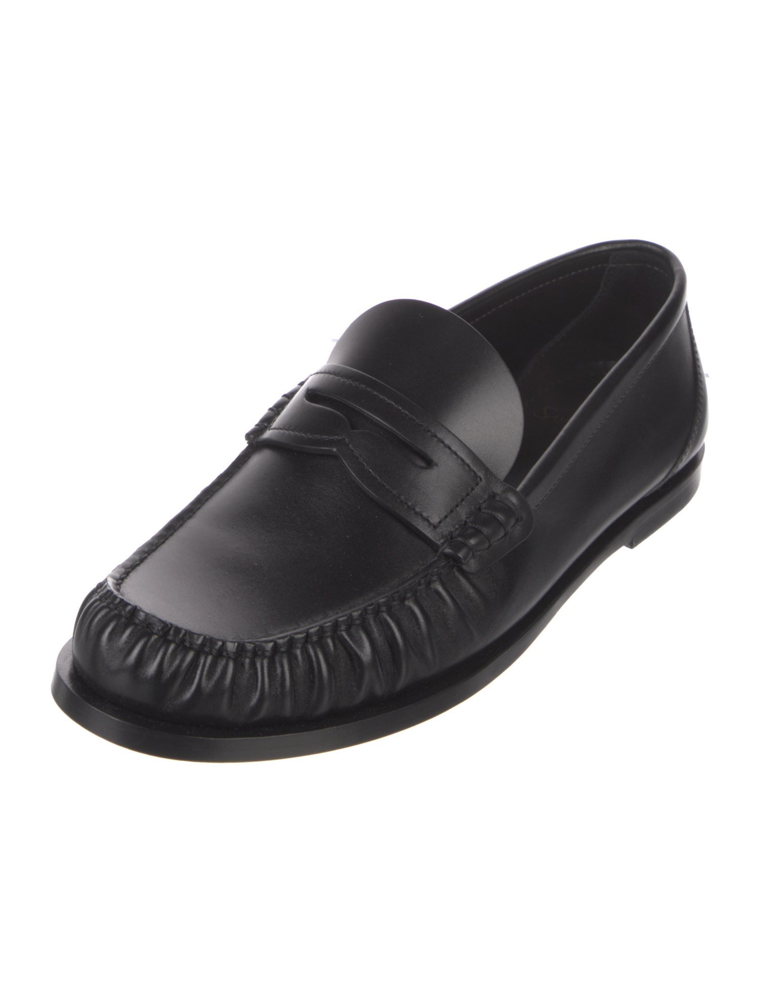 Saint Laurent Chevron Leather Loafers