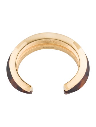 Saint Laurent Resin Tortoiseshell Cuff Bracelet