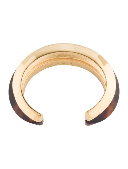 Saint Laurent Resin Tortoiseshell Cuff Bracelet