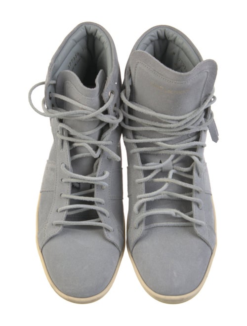 Saint Laurent Suede Fringe Trim Accent Sneakers