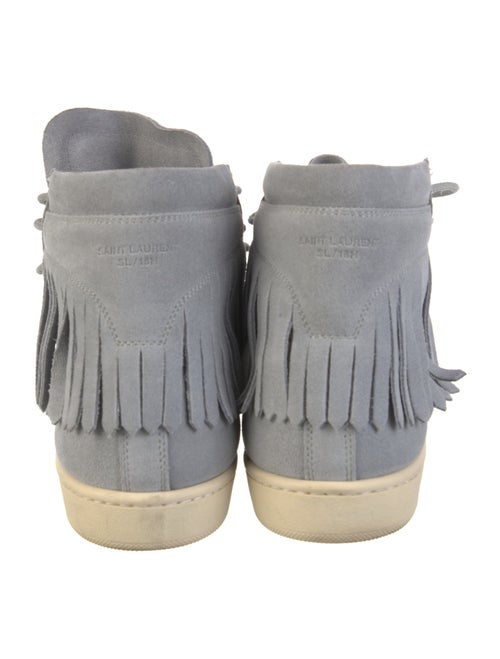 Saint Laurent Suede Fringe Trim Accent Sneakers