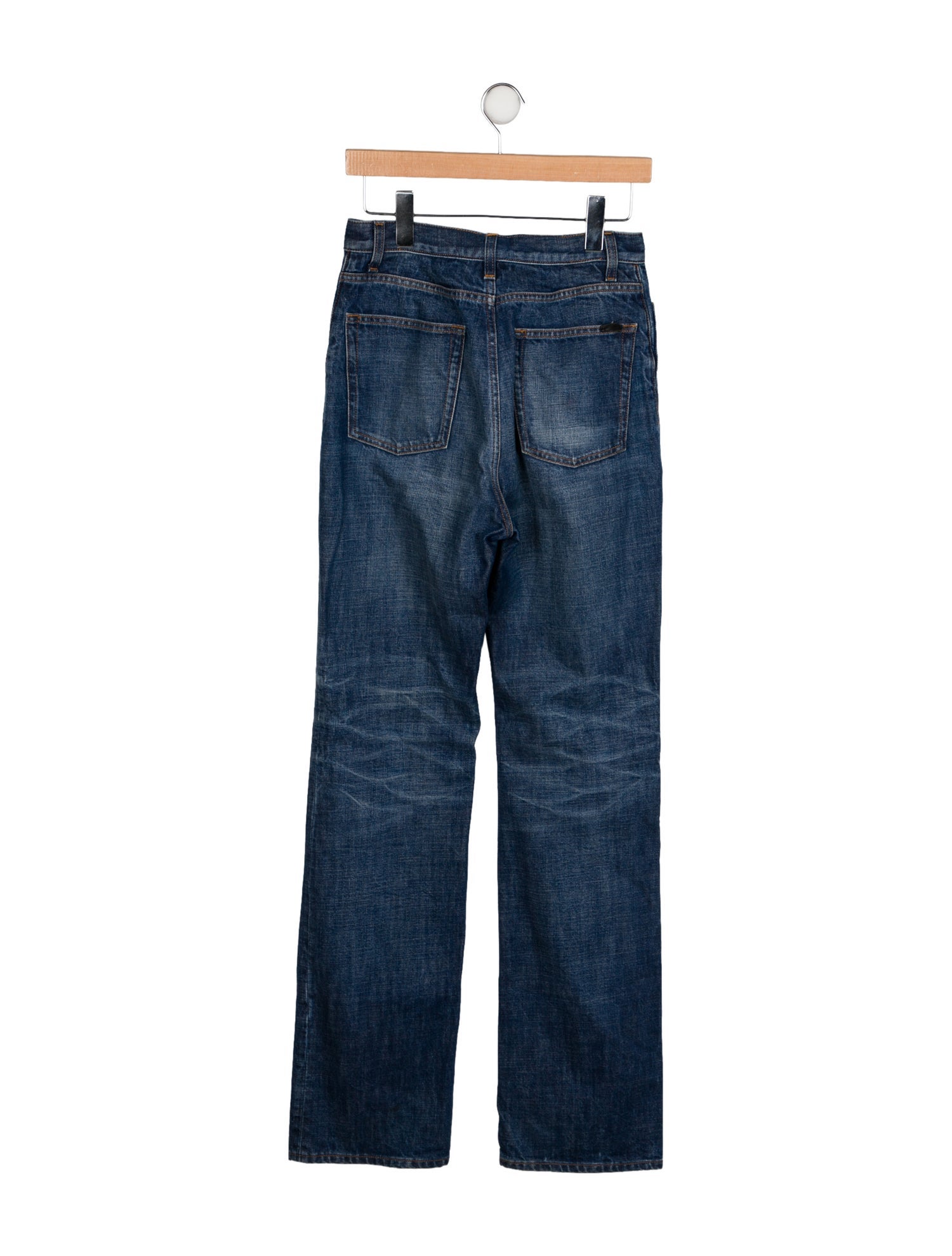 Saint Laurent High-Rise Straight Leg Jeans