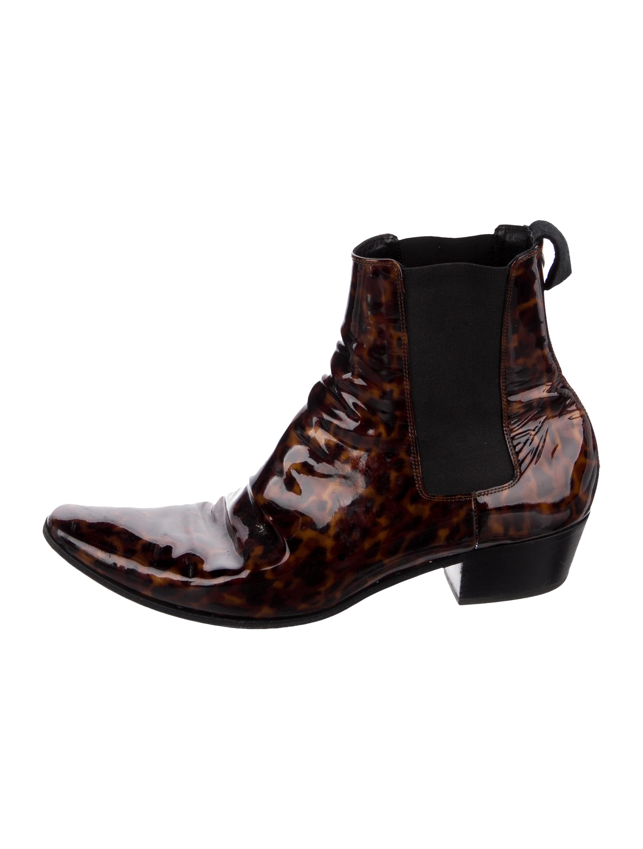 Saint Laurent Patent Leather Chelsea Boots