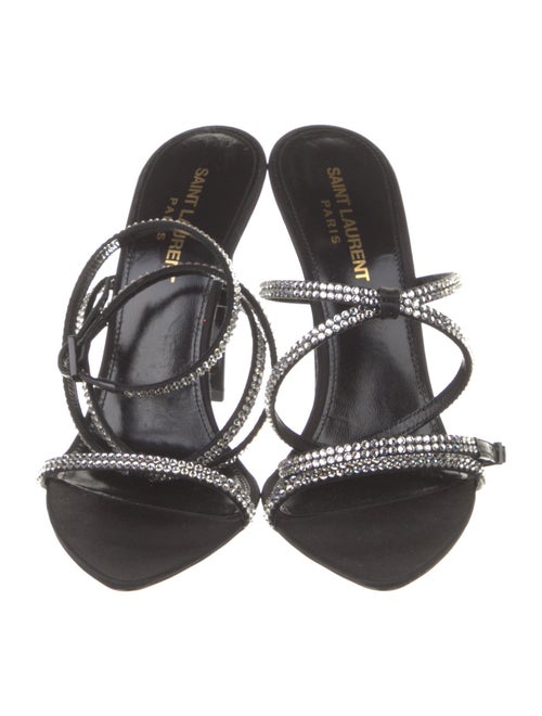 Saint Laurent Satin Crystal Embellishments Sandals