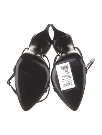 Saint Laurent Satin Crystal Embellishments Sandals