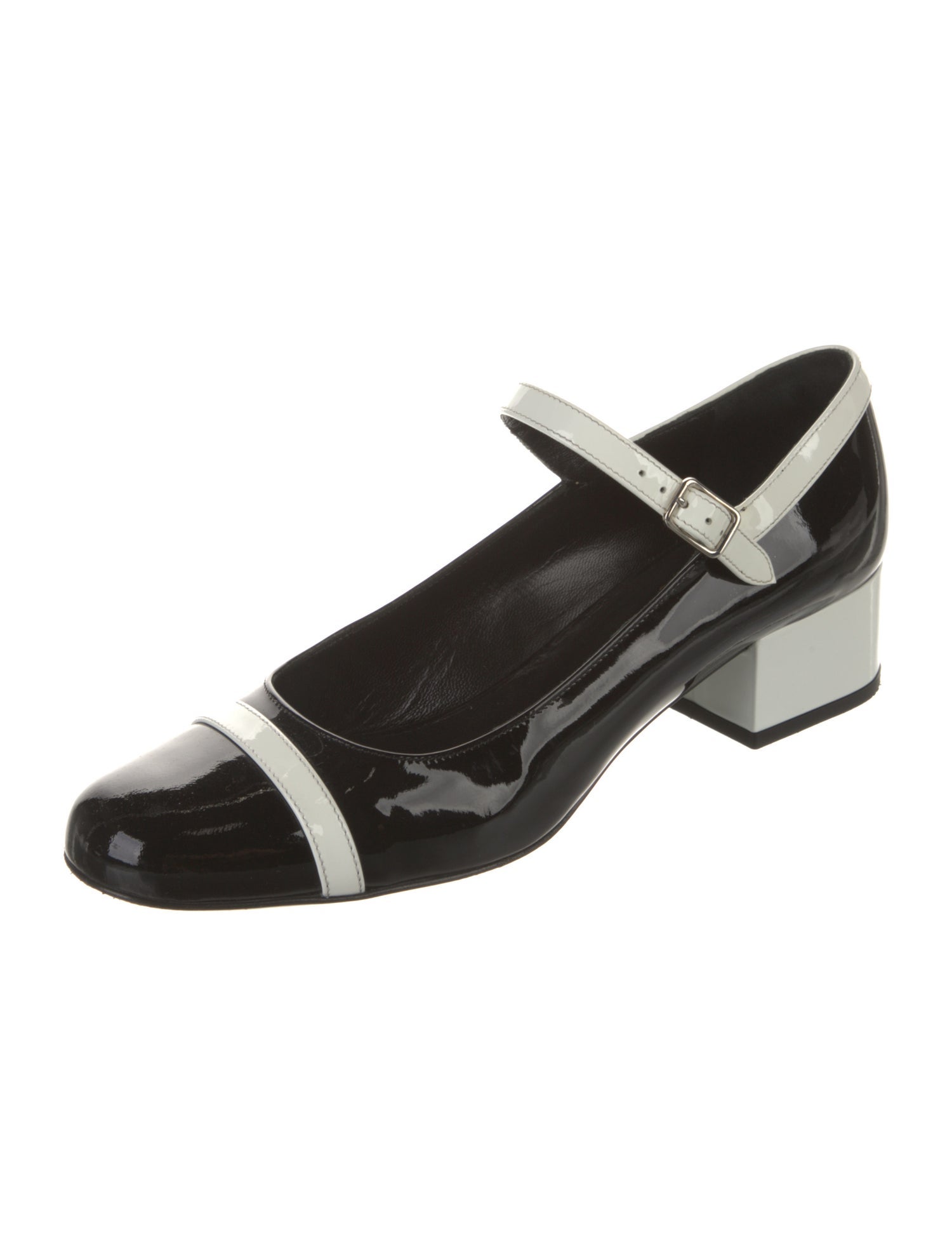 Saint Laurent Patent Leather Colorblock Pattern Pumps