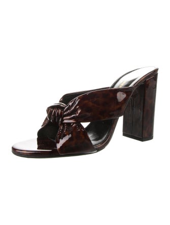 Saint Laurent Patent Leather Printed Slides