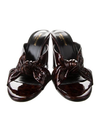 Saint Laurent Patent Leather Printed Slides