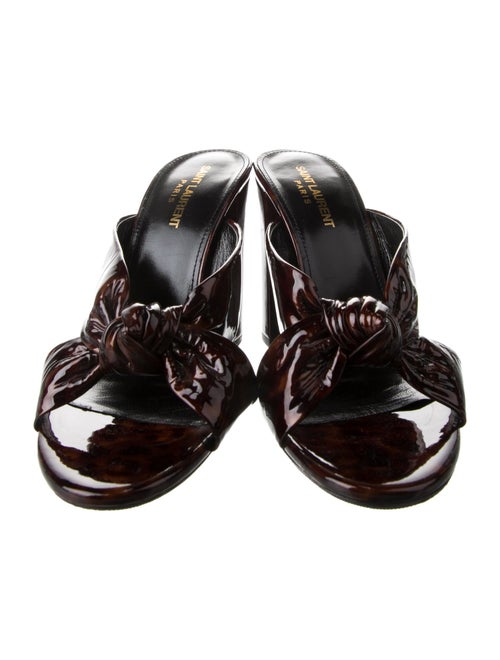 Saint Laurent Patent Leather Printed Slides