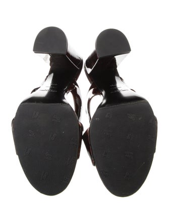 Saint Laurent Patent Leather Printed Slides