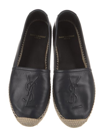 Saint Laurent Signature Logo Leather Espadrilles