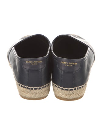 Saint Laurent Signature Logo Leather Espadrilles