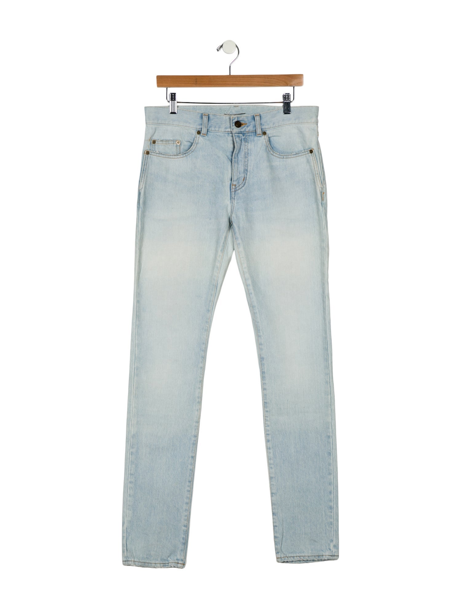Saint Laurent Mid-Rise Straight Leg Jeans