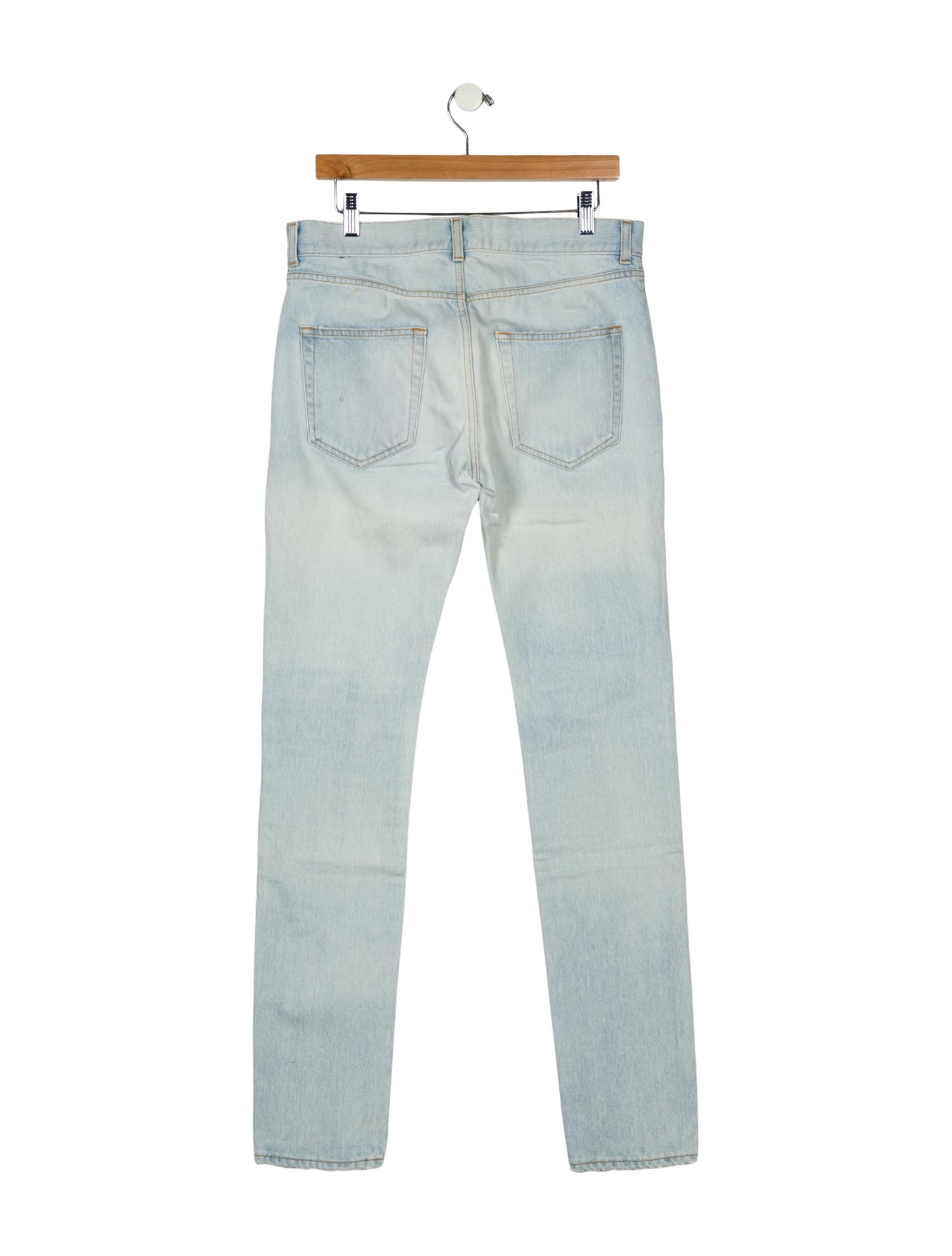 Saint Laurent Mid-Rise Straight Leg Jeans