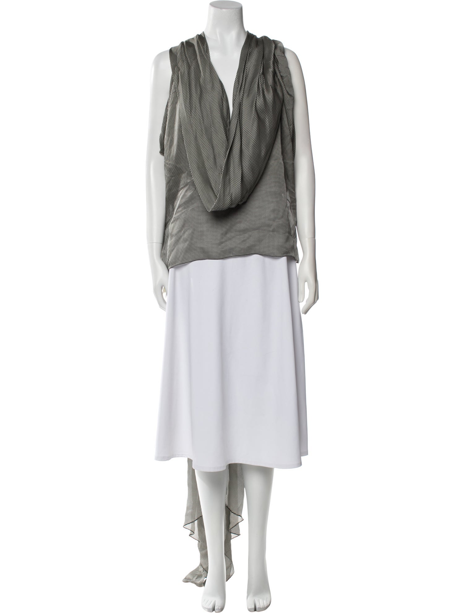 Saint Laurent Silk Plaid Print Tunic w/ Tags