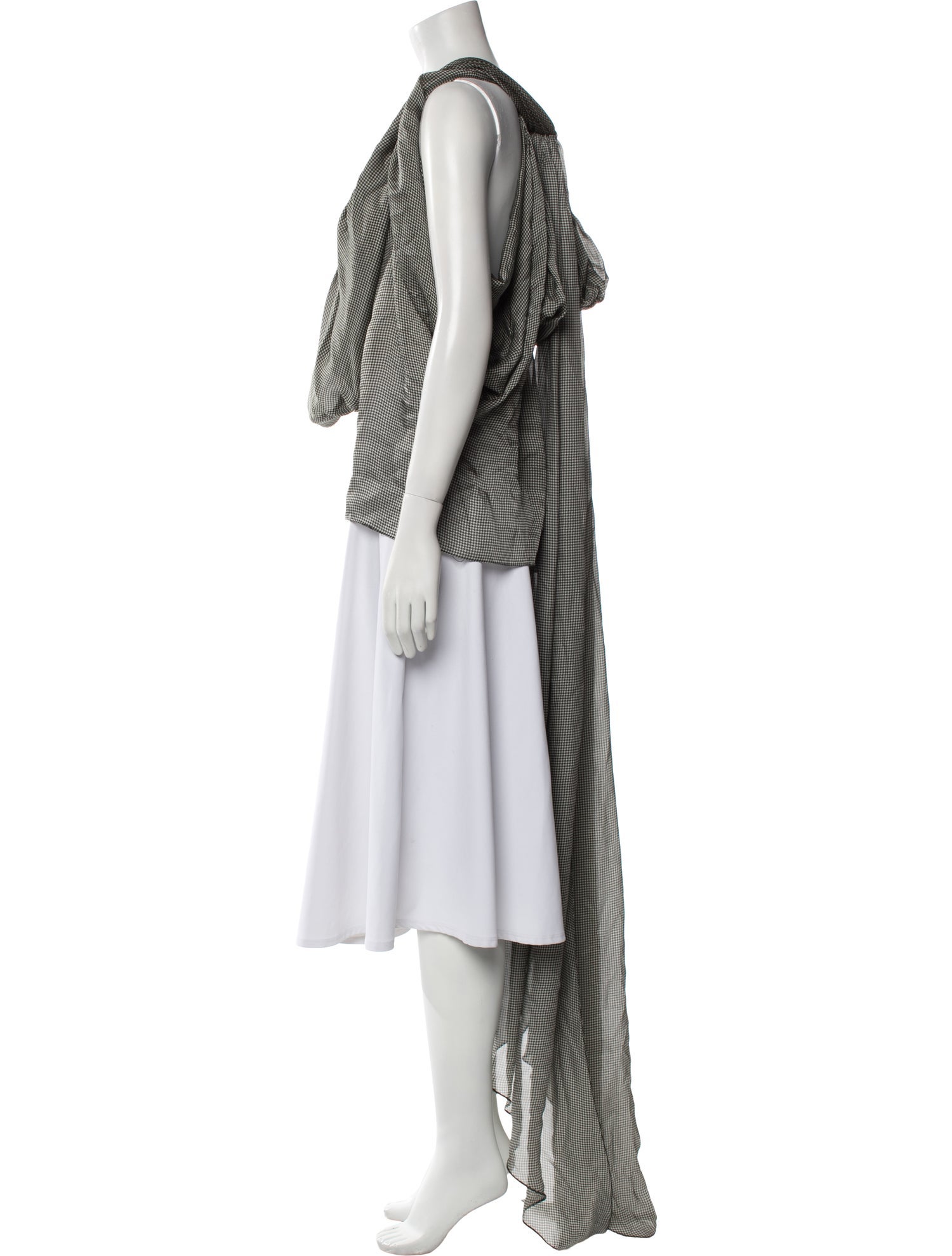 Saint Laurent Silk Plaid Print Tunic w/ Tags