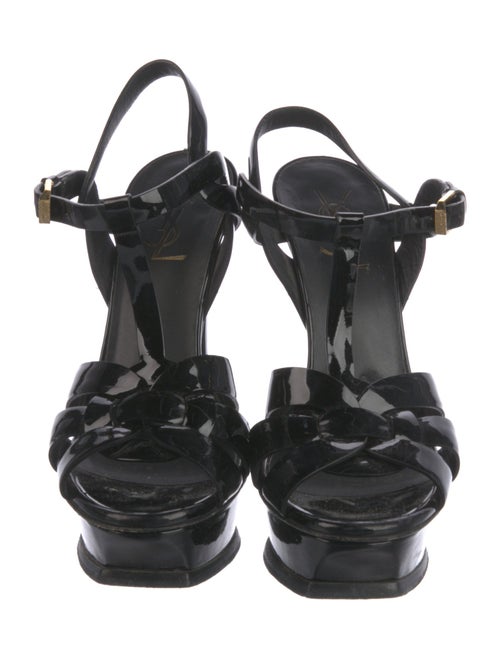 Saint Laurent Patent Leather T-Strap Sandals