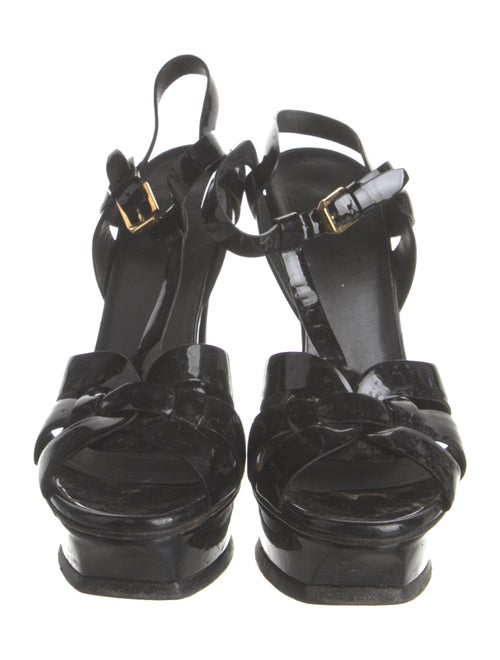Saint Laurent Patent Leather T-Strap Sandals