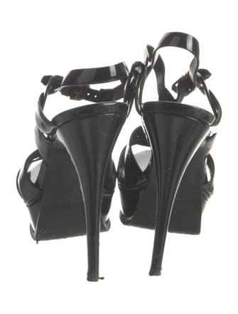 Saint Laurent Patent Leather T-Strap Sandals