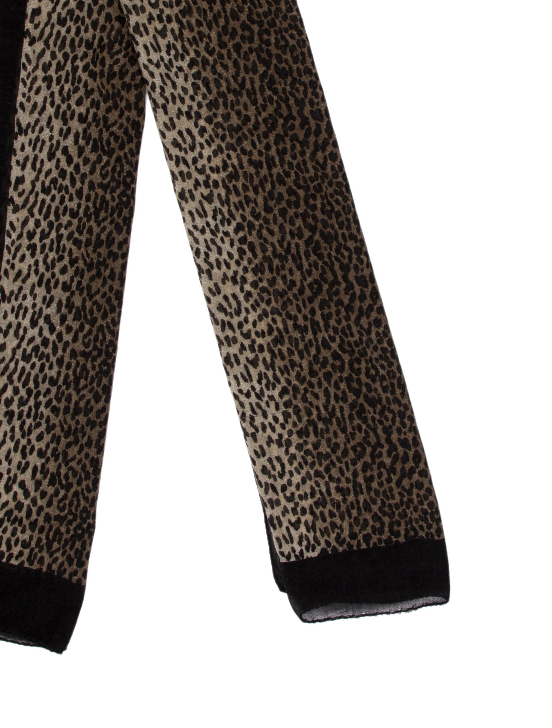 Saint Laurent Wool Animal Print Scarf