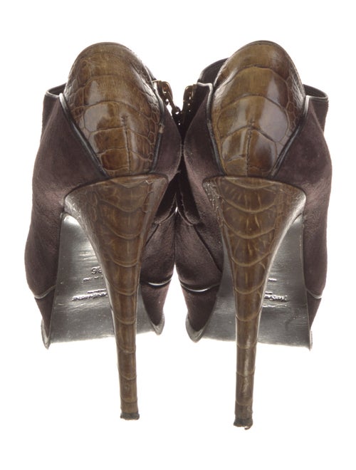 Yves Saint Laurent Rive Gauche Suede Leather Trim Embellishment Mules