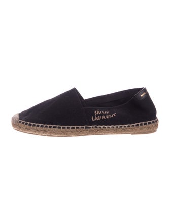 Saint Laurent Canvas Embroidered Accent Espadrilles
