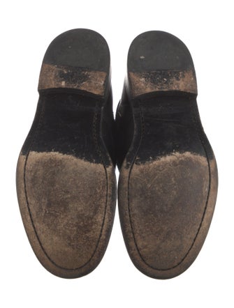 Saint Laurent Leather Studded Accents Combat Boots