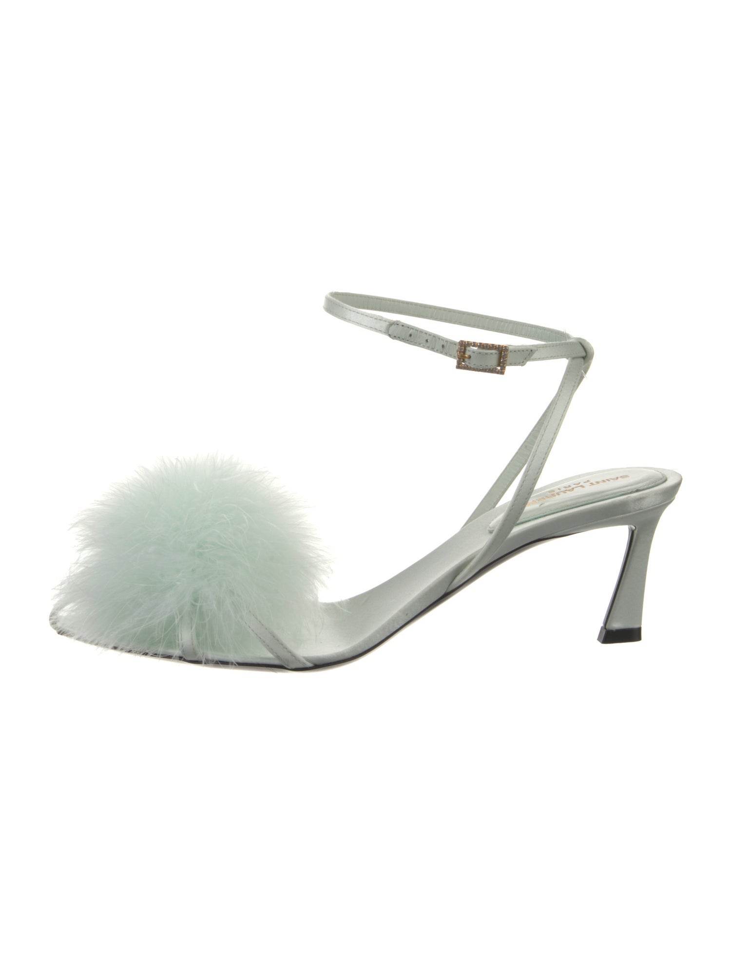 Saint Laurent Satin Crystal Embellishments Sandals