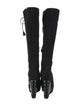 Saint Laurent Suede Tassel Accents Lace-Up Boots