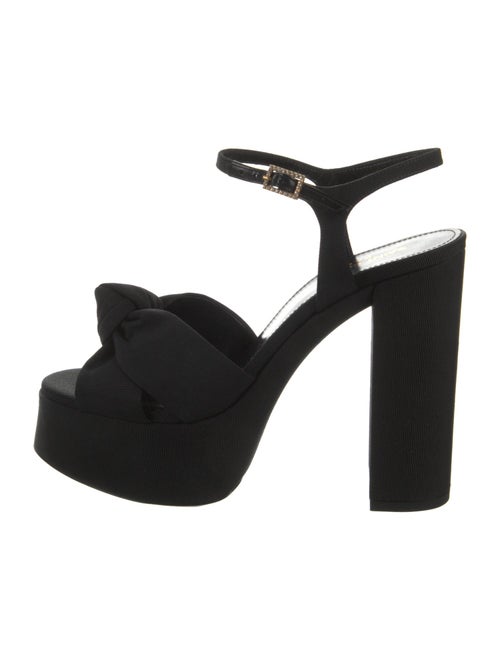 Saint Laurent Canvas Crystal Embellishments Sandals