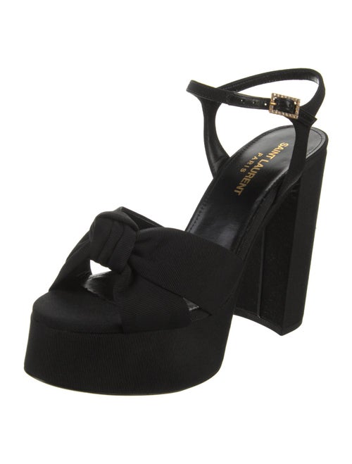 Saint Laurent Canvas Crystal Embellishments Sandals