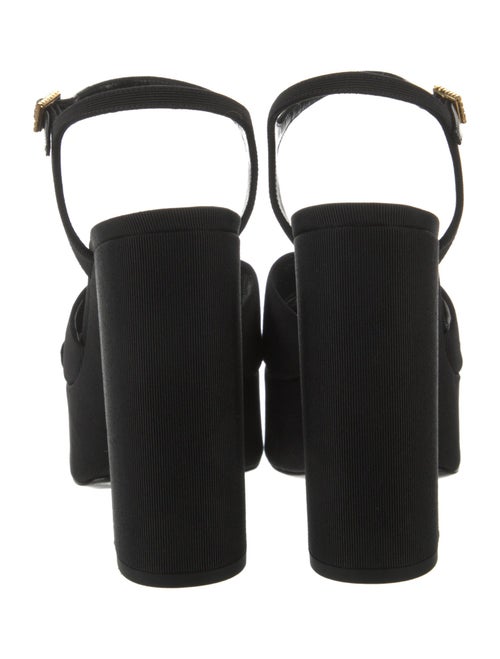 Saint Laurent Canvas Crystal Embellishments Sandals