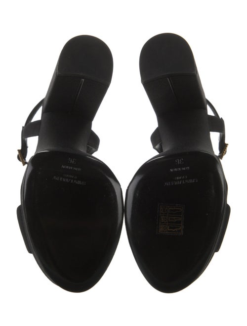 Saint Laurent Canvas Crystal Embellishments Sandals