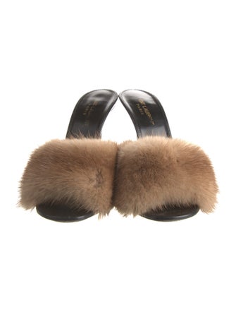 Saint Laurent Fur Slides
