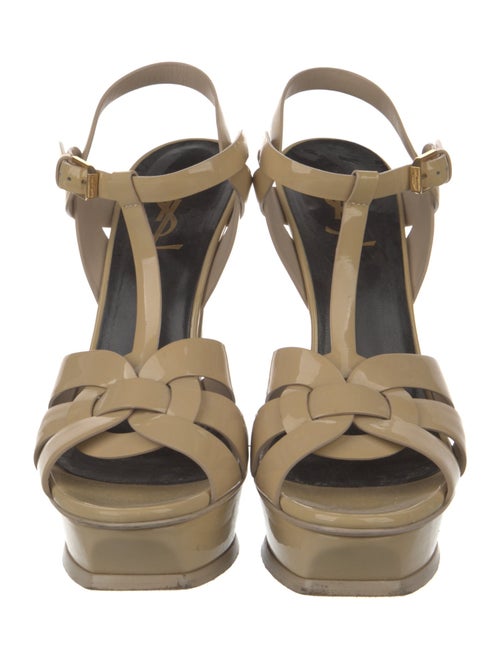 Saint Laurent Patent Leather T-Strap Sandals
