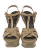 Saint Laurent Patent Leather T-Strap Sandals