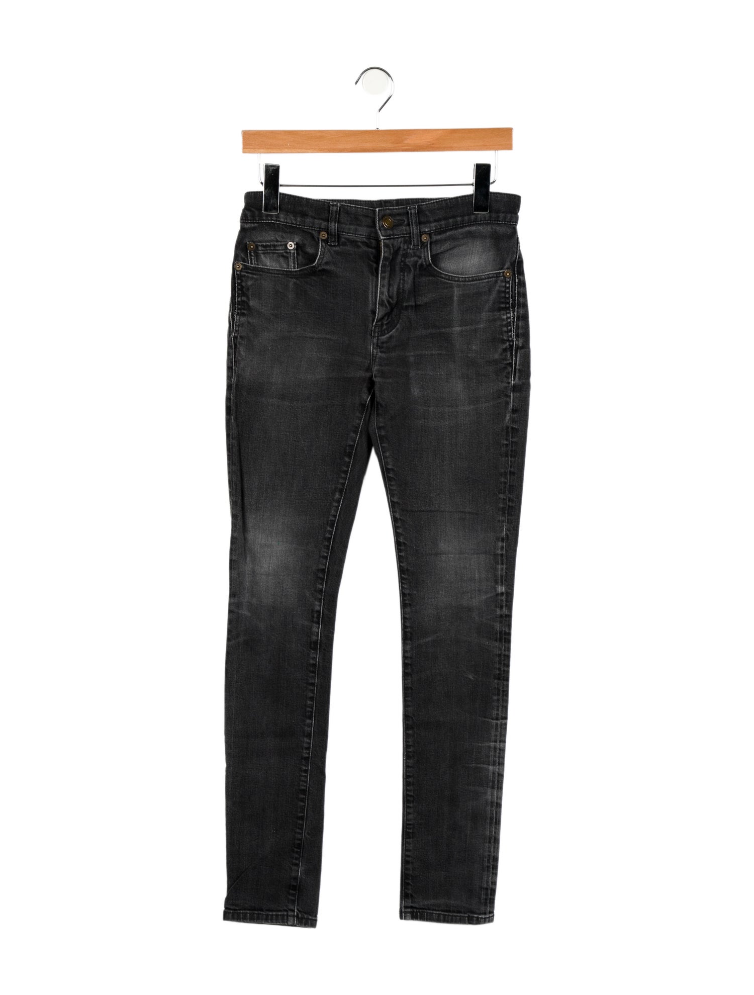 Saint Laurent High-Rise Straight Leg Jeans
