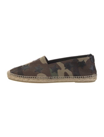 Saint Laurent Canvas Camouflage Print Espadrilles
